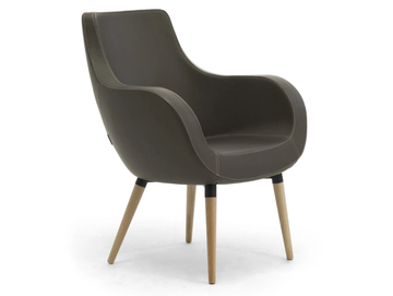 VICTORIA - Leather easy chair with armrests by Leyform - view 2