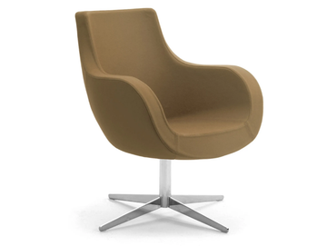 VICTORIA - With 4-spoke base wool easy chair with armrests by Leyform - view 2