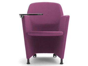 VIVIANA - Fabric training chair with writing tablet by Leyform - view 2