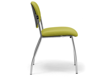 WENDY - Chromed steel and fabric chair with linking device by Leyform - view 3