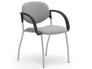 WENDY - Steel and fabric chair with linking device with armrests by Leyform - view 2
