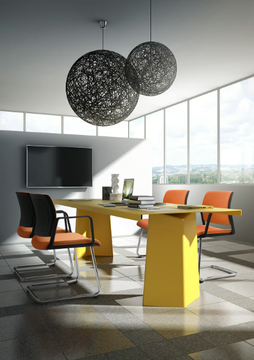 WIKI - Cantilever upholstered fabric chair by Leyform - view 3