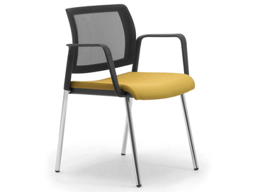 WIKI RE - Fabric chair with armrests and integrated cushion by Leyform - view 2