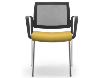 WIKI RE - Fabric chair with armrests and integrated cushion by Leyform - view 3