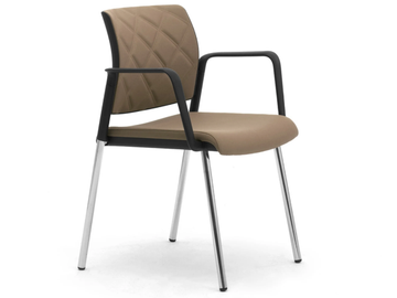 WIKI TECH - Upholstered fabric chair with armrests by Leyform - view 2