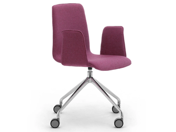 ZEROSEDICI - Swivel fabric chair with armrests by Leyform - view 2