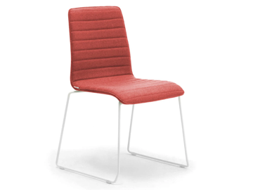 ZEROSEDICI - Sled base fabric chair with fire retardant padding with linking device by Leyform - view 2