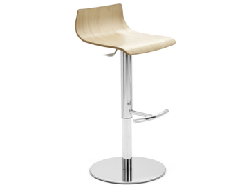MY STOOL - High multi-layer wood and chrome steel stool by Leyform - view 2