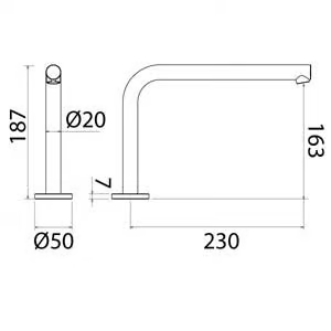 CANNE 031 - Deck-mounted stainless steel sink spout by Linki - view 3