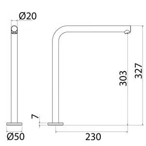 CANNE 032 - Deck-mounted stainless steel sink spout by Linki - view 3