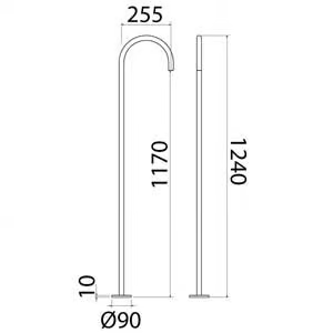 CANNE 050 - Floor standing stainless steel sink spout by Linki - view 3