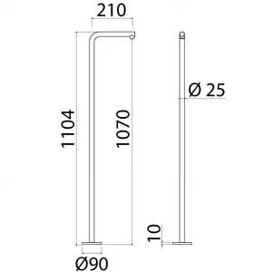 CANNE 052 - Floor standing stainless steel sink spout by Linki - view 3