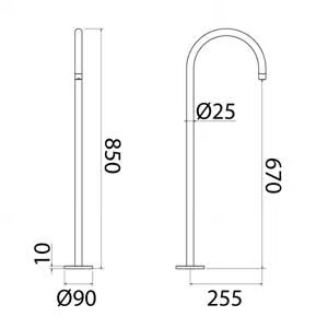 CANNE 060 - Floor standing stainless steel bathtub spout by Linki - view 3