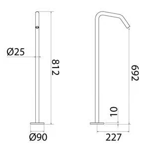 CANNE 061 - Floor standing stainless steel bathtub spout by Linki - view 3