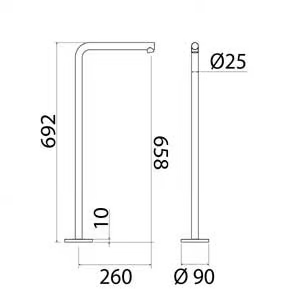 CANNE 063 - Floor standing stainless steel bathtub spout by Linki - view 3