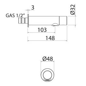 COLD 010 - Wall-mounted 1 hole stainless steel washbasin tap by Linki - view 3