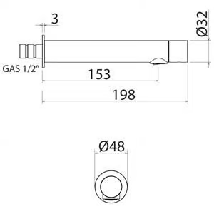 COLD 011 - Wall-mounted 1 hole stainless steel washbasin tap by Linki - view 3
