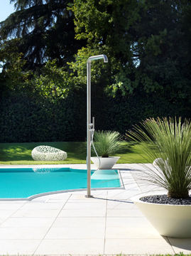OUTDOOR 006 - Stainless steel outdoor shower with hand shower by Linki - view 3