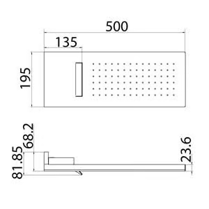 SOF014 - Wall-mounted rectangular stainless steel overhead shower by Linki - view 3