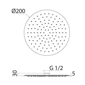 SOF034 - Adjustable round stainless steel overhead shower by Linki - view 3