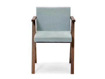 MODEL D - Upholstered fabric chair with armrests by Linteloo - view 2