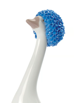 GOOSSIPING GOOSE BLUE - Porcelain decorative object by Lladró - view 3