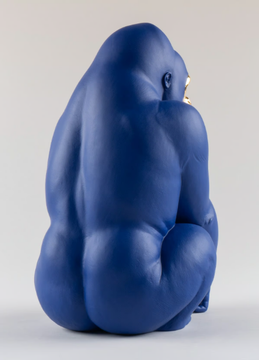 GORILLA - BLUE AND GOLD - Porcelain decorative object by Lladró - view 3