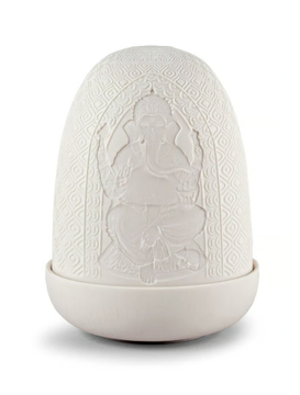 LORD GANESHA AND GODDESS LAKSHMI DOME - Rechargeable porcelain table lamp by Lladró - view 3