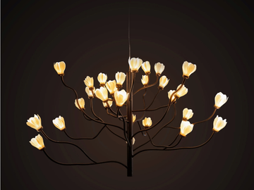 MOKUREN - Handmade porcelain chandelier by Lladró - view 3