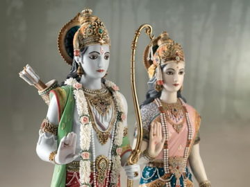 RAMA AND SITA - Porcelain decorative object by Lladró - view 3