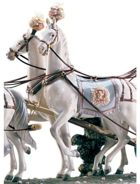 XVIIITH CENTURY COACH - Porcelain decorative object by Lladró - view 3
