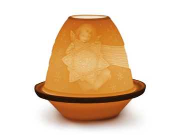 ANGEL WITH STAR AND PLATE - Cordless porcelain table lamp by Lladró - view 2