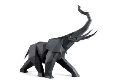 ELEFANTE (BLACK) - Porcelain decorative object by Lladró - view 2