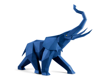 ELEFANTE (BLUE) - Porcelain decorative object by Lladró - view 2