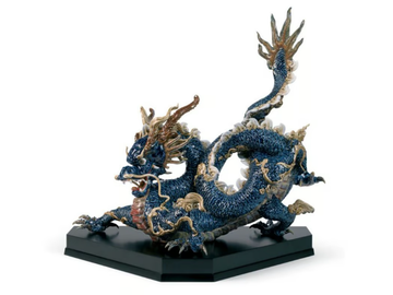 GREAT DRAGON BLUE ENAMEL - Porcelain decorative object by Lladró - view 2