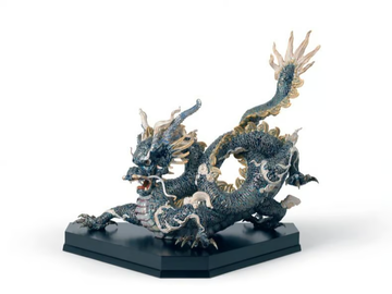 GREAT DRAGON GOLDEN LUSTRE AND BLUE - Porcelain decorative object by Lladró - view 2