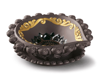 LOTUS ROUND DIYA - Porcelain decorative object by Lladró - view 2