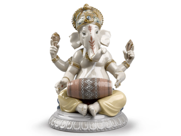 MRIDANGAM GANESHA - Porcelain decorative object by Lladró - view 2