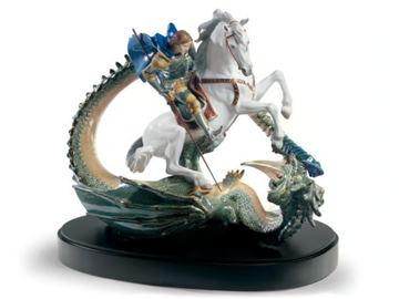 SAINT GEORGE AND THE DRAGON - Porcelain decorative object by Lladró - view 2