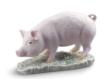 THE PIG MINI - Porcelain decorative object by Lladró - view 2