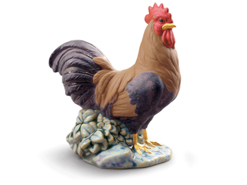 THE ROOSTER MINI - Porcelain decorative object by Lladró - view 2