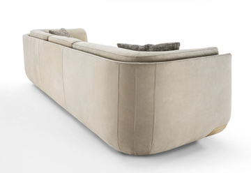 BRAVERY - 3 seater leather and fabric sofa by Longhi - view 3