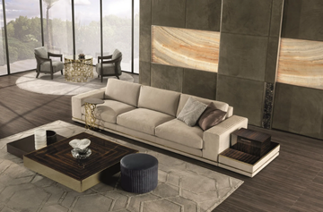 COHEN - 3 seater leather sofa by Longhi - view 3