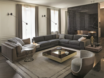 COHEN - Corner sectional leather sofa by Longhi - view 2