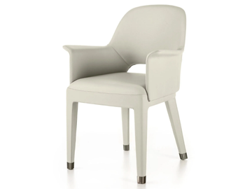 HARMONY - Upholstered leather chair with armrests by Longhi - view 2