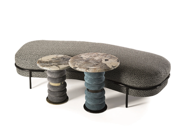 LLOYD - Upholstered fabric bench by Longhi - view 2