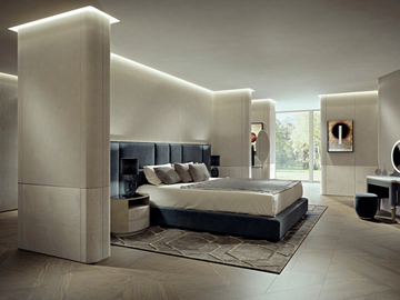 FOREVER SYSTEM BEDROOM - Leather boiserie by Longhi - view 2