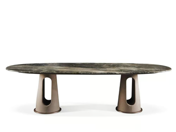 MAVERICK - Marble and leather table by Longhi - view 2