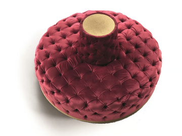 MIUR - Tufted round fabric bench by Longhi - view 3