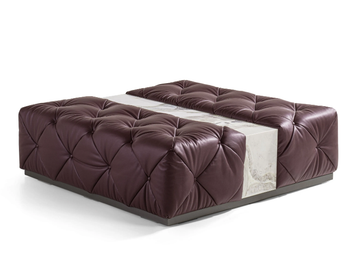 MUST - Tufted leather pouf by Longhi - view 2